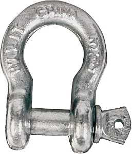 Koch 081253/MC647G Anchor Shackle, 5/16 in Trade, 1500 lb Working Load, Carbon Steel, Galvanized