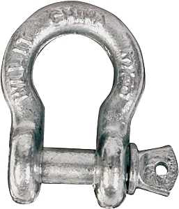 Koch 081343/MC649G Anchor Shackle, 7/16 in Trade, 3000 lb Working Load, 7/16 in Dia Wire, Steel, Galvanized