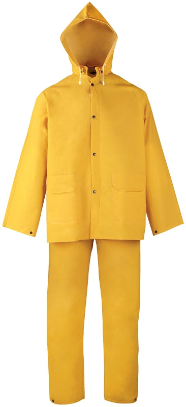 Diamondback SRS3/111-XXL Rain Suit, 2XL, 31 in Inseam, Polyester/PVC, Yellow, Comfortable Corduroy, Zipper