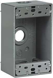 Eaton Wiring Devices 1113-SP Outlet Box, 3-Outlet, 1-Gang, Aluminum, Black, Powder-Coated
