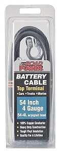 CCI Maximum Energy 54-4L Battery Cable with Lead Wire, 4 AWG Wire, 54 in L, Black Sheath