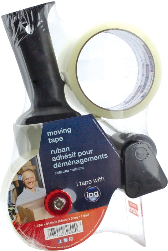 IPG 2892 Packaging Tape Dispenser, 54.6 yd L, 1.88 in W, Polypropylene Backing, Clear