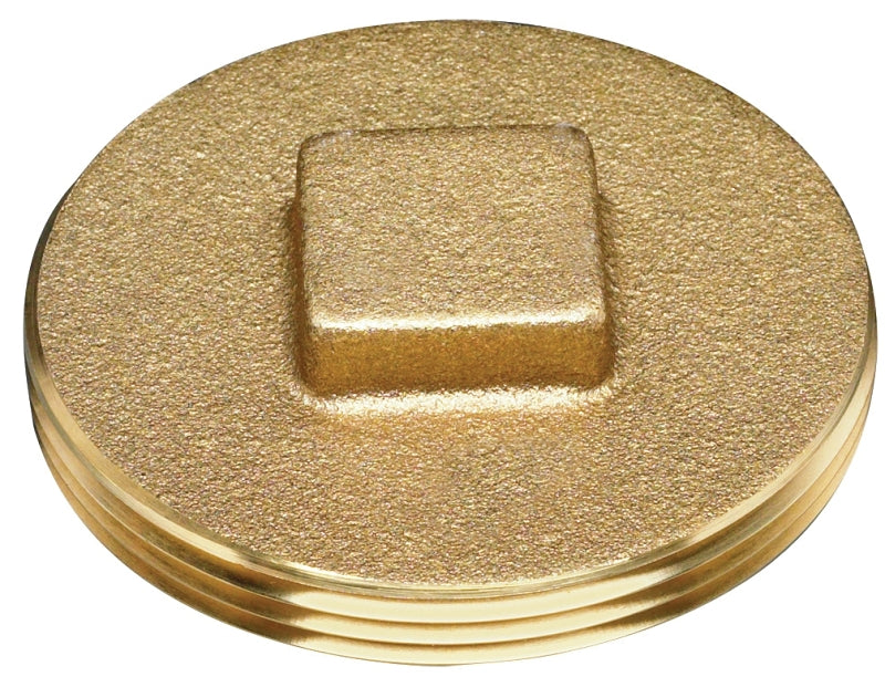 Oatey 42374 Cleanout Pipe Plug, 4 in, MNPT, Raised Head, Brass