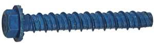 Tapcon 50403 Screw Anchor, 3 in L, Hex Drive, Steel, Metallic, 4 PK, 3/8 in Drive