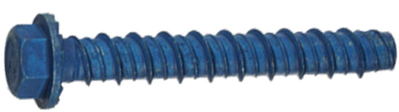 Tapcon 50403 Screw Anchor, 3 in L, Hex Drive, Steel, Metallic, 4 PK, 3/8 in Drive
