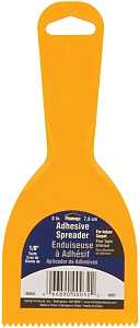 Homax 32 Adhesive Spreader Knife, 1/8 in Notch, Notched Blade, Polystyrene Blade, Polystyrene Handle