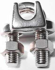 Baron 260S-3/8 Wire Rope Clip, 3/8 in Dia Wire Rope, Stainless Steel