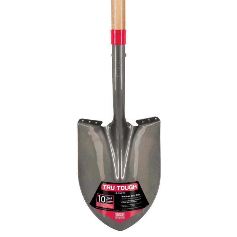 Truper Tru-Tough 41 in. Steel Round Digging Shovel Wood Handle, Pack of 6