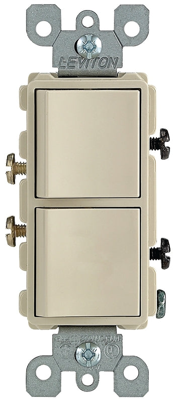 Leviton R51-05634-0IS Combination Switch, 15 A, 120/277 V, SPST, Lead Wire Terminal