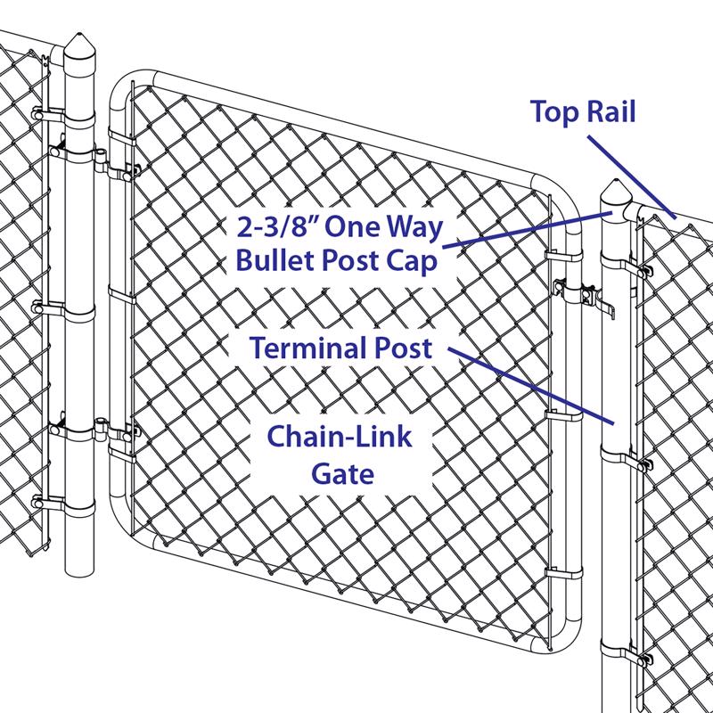 Yardlink Silver Aluminum Chain Link Bullet Cap 1 pk