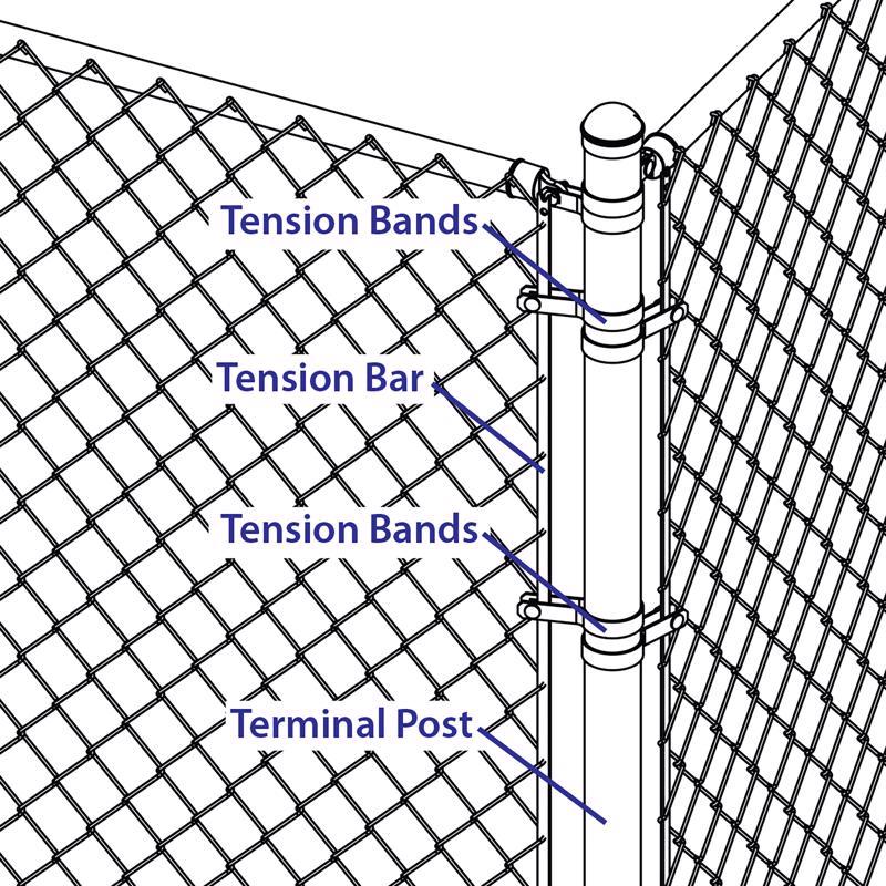 Yardlink Galvanized Silver Metal Chain Link Tension Band 1 pk