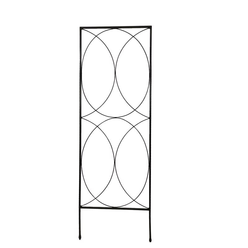 Living Accents 40 in. H Black Steel Scrollwork Trellis