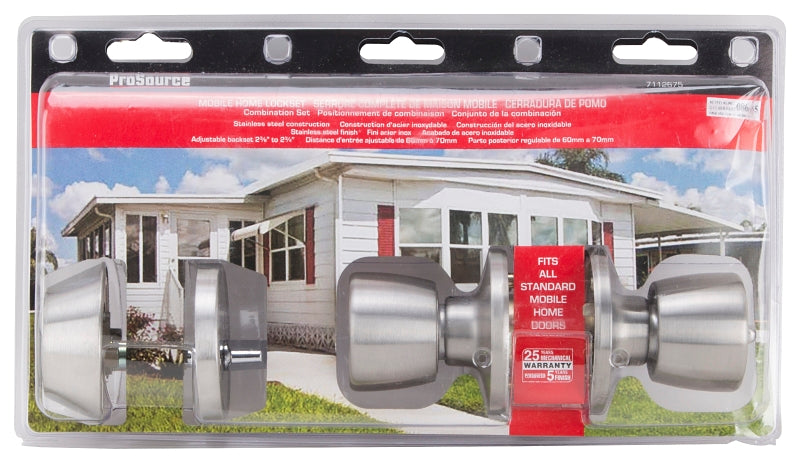 ProSource T-5764-D101SS Combination Lockset, Stainless Steel, Stainless Steel, Pack of 3
