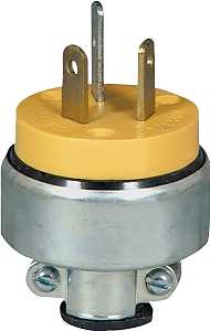 Eaton 2836-BOX Power Plug, 3-Pole, 30 A, 125 V, Screw, NEMA: NEMA 10-20P, Yellow