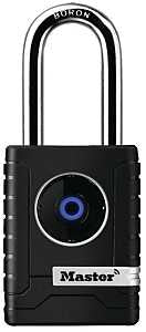 Master Lock 4401DLH Wide Bluetooth Padlock, Electronic Key, 11/32 in Dia Shackle, 2 in H Shackle, Boron Steel Shackle
