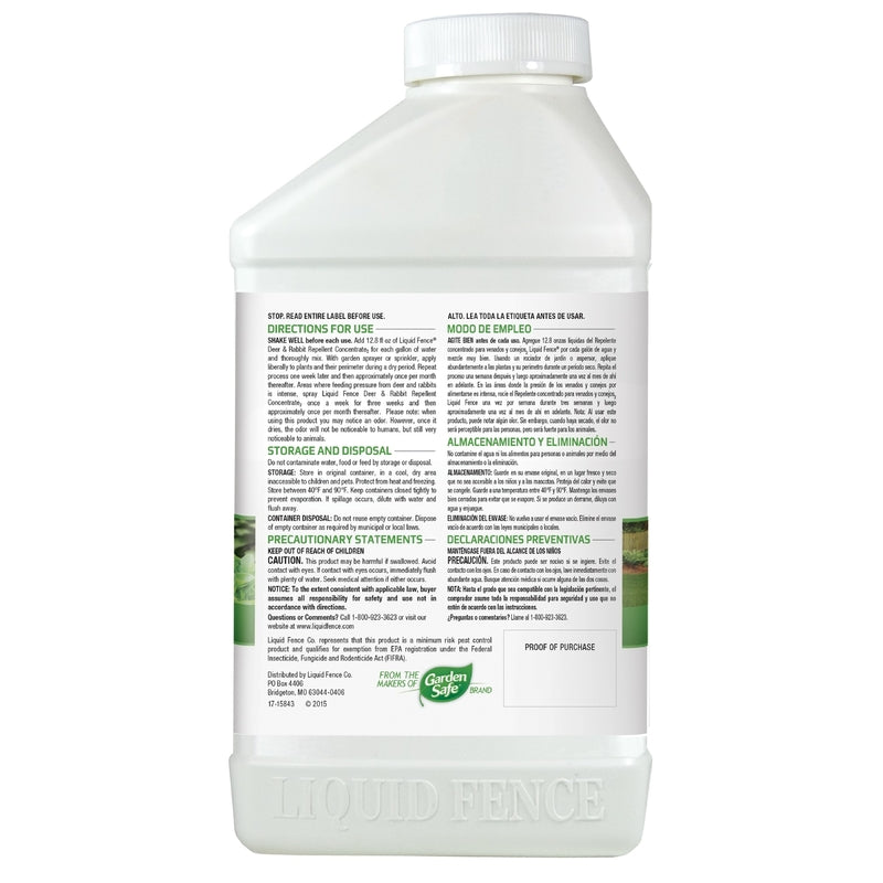 Liquid Fence Animal Repellent Liquid For Deer and Rabbits 32 oz