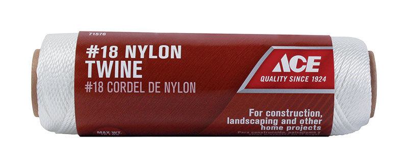 Ace 18 in. D X 260 ft. L White Twisted Nylon Twine, Pack of 6