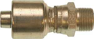 Gates MegaCrimp G25105-1616 Hose Coupling, 1 x 1 in Dia, 4.73 in, 1-11-1/2, Crimp x NPTF, Straight Angle, Steel, Zinc