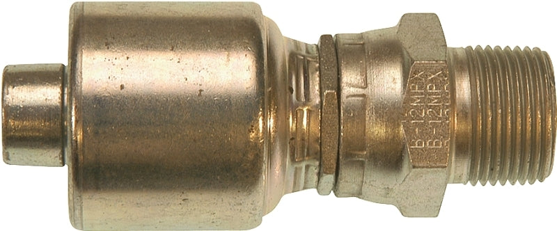 Gates MegaCrimp G25105-1616 Hose Coupling, 1 x 1 in Dia, 4.73 in, 1-11-1/2, Crimp x NPTF, Straight Angle, Steel, Zinc