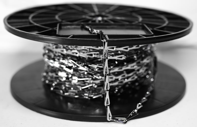 Baron 7220 Sash Chain, #2, 164 ft L, 29 lb Working Load, Steel, Chrome-Plated