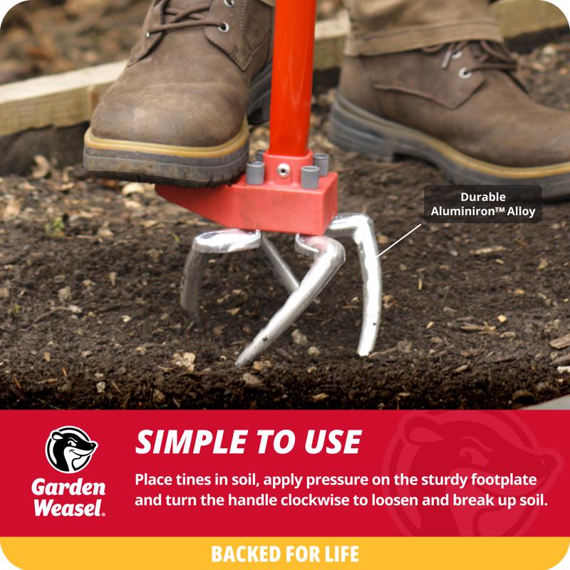 Garden Weasel Claw Pro 4 Tine Steel Hand Cultivator 38 in. Steel Handle