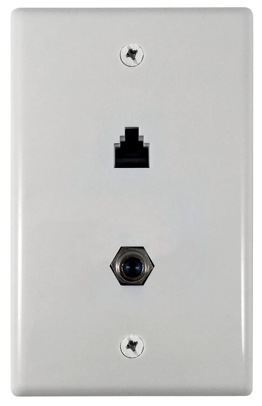 Zenith VW6ERG6W Ethernet and Coax Wallplate, White, Flush Mounting, Pack of 4