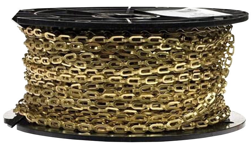 Baron 7183 Sash Chain, #1/0, 200 ft L, 35 lb Working Load, Steel, Brass