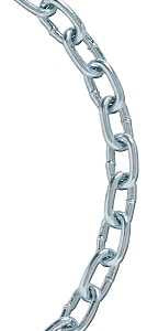 Baron 7252 Twist Link Machine Chain, #2/0, 70 ft L, 520 lb Working Load, Steel, Zinc-Plated