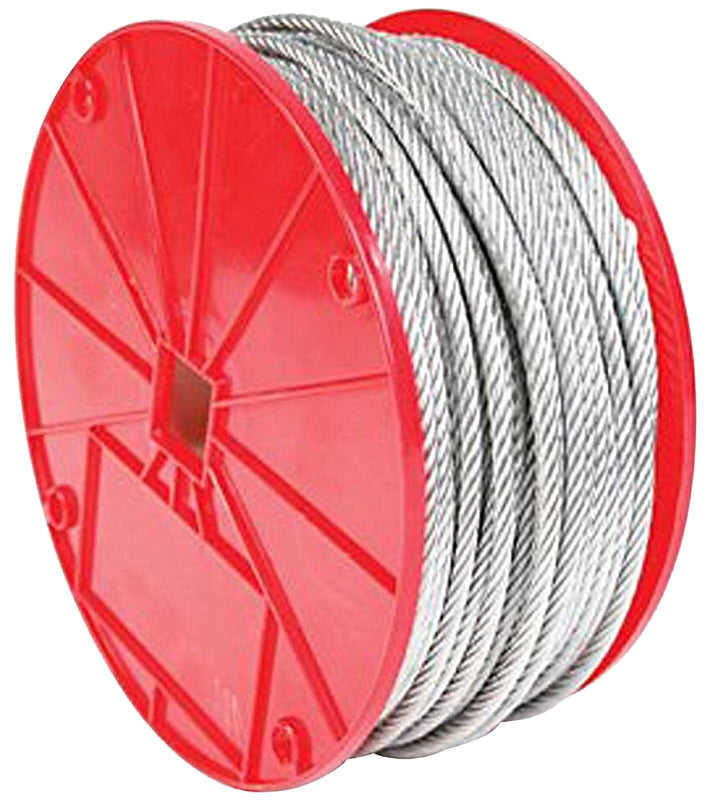 Baron 695944 Cable, 3/32 to 3/16 in Dia, 250 ft L, 199 lb Working Load, Steel, Galvanized/Vinyl-Coated