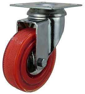 Shepherd Hardware 6266 Color Designer Caster, 3 in Dia Wheel, 2 in W Wheel, Polyurethane Wheel, Red, 132 lb
