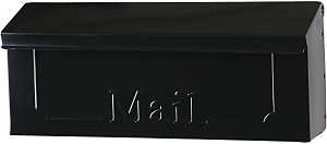 Gibraltar Mailboxes Townhouse THHB0001 Mailbox, 260 cu-in, Steel, Powder-Coated, Black, 15.2 in W, 3.9 in D, 6.1 in H