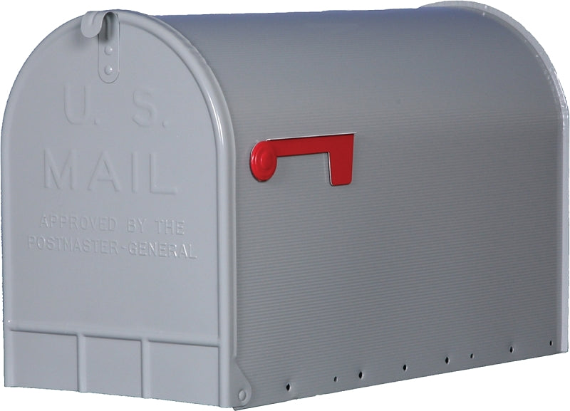 Gibraltar Mailboxes ST200000 Rural MailBox, 3175 cu-in Capacity, Steel, Galvanized/Powder-Coated, 11.7 in W, 24.8 in D