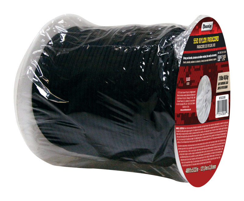 Koch Industries 5/32 in. D X 400 ft. L Black Braided Nylon Paracord