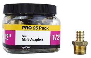 Apollo APXMA1225JR Pipe Adapter, 1/2 in, Barb x MPT, PEX-B, Brass, 200 psi Pressure