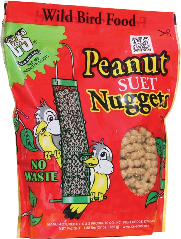 C&S Nuggets CS06105 Corn Bird Food, 27 oz, High-Energy, Peanut, Bag
