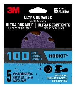 3M 27260 Power Sanding Disc, 5 in Dia, 100 Grit, Ceramic Mineral Abrasive, Universal