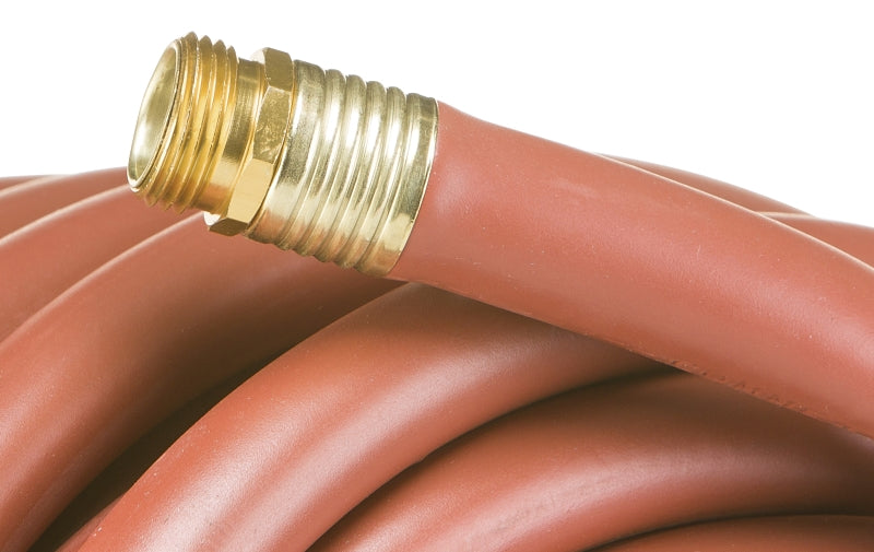 Swan ContractorPLUS CSNCG34075 Heavy-Duty Garden Hose, 3/4 in, 75 ft L, Female, Rubber/Vinyl, Red