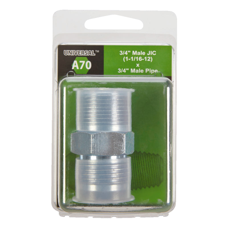 Apache Steel 3/4 in. D X 3/4 in. D Hydraulic Adapter 1 pk