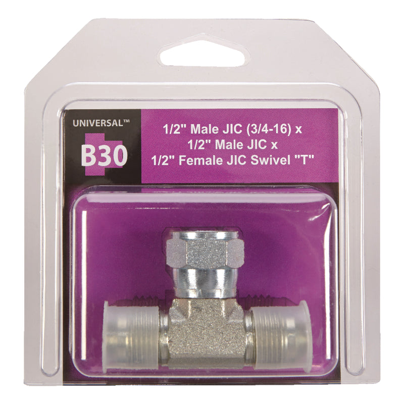 Apache Steel 1/2 in. D X 1/2 in. D T-Hydraulic Adapter 1 pk