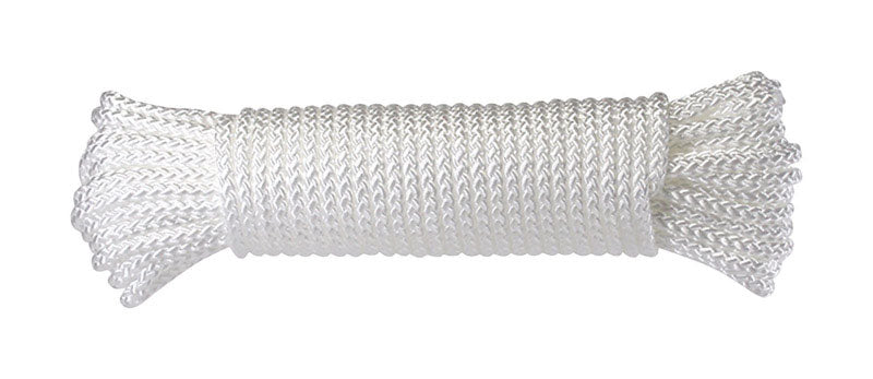 Ace 1/4 in. D X 50 ft. L White Diamond Braided Polypropylene Rope, Pack of 6