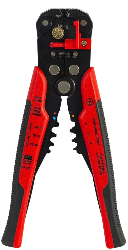 Gardner Bender GS-395 Adjustable Automatic Wire Stripper, 10-3/4 in OAL, 10 to 26 AWG Cutting Capacity, Comfort Handle