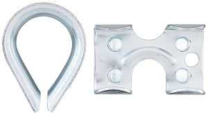 National Hardware N100-266 Rope Clamp Kit, 1/4 in Dia Cable, Steel, Zinc-Plated