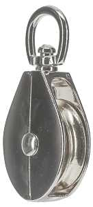 National Hardware N100-296 Pulley, 1/2 in Rope, 55 lb Working Load, 1/2 in L x 1-15/16 in H Sheave, Nickel-Plated