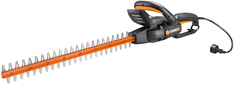 Worx WG217 Electric Hedge Trimmer, 4.5 A, 120 V, 3/4 in Cutting Capacity, 24 in Blade, Black