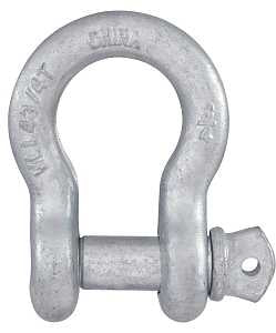 National Hardware N100-329 Anchor Shackle, 3/4 in Trade, 10,000 lb Working Load, 3/4 in Dia Wire, Steel, Galvanized