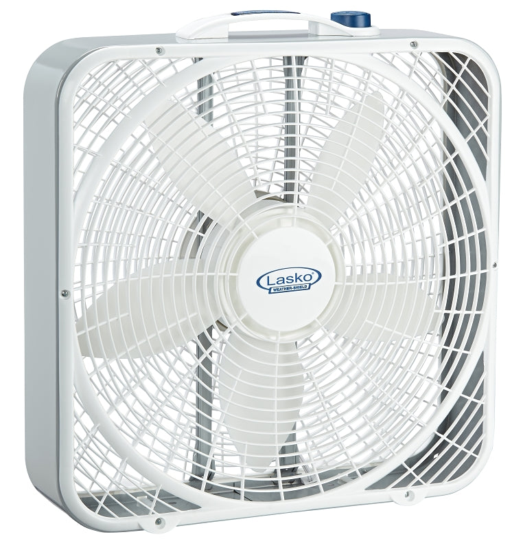 Lasko 3720 Box Fan, 120 V, 3-Speed, 2095 cfm Air, White