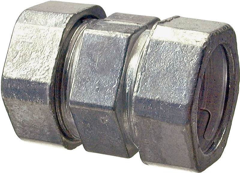 Halex 22221 EMT Coupling, 1/2 in Compression, Zinc - 5/BAG
