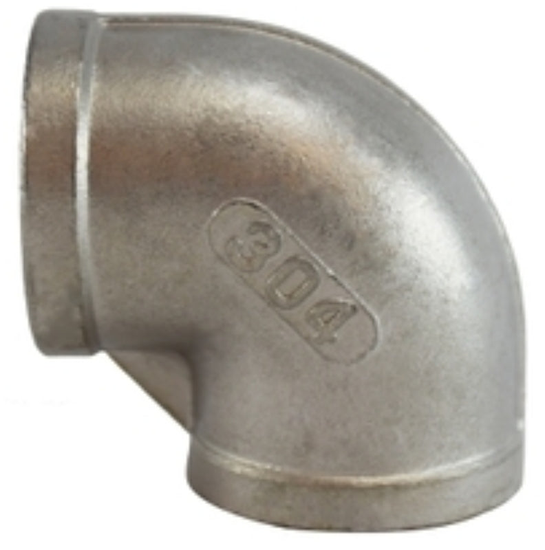 Anderson Metals 62105B Pipe Elbow, 1 in, Threaded, 90 deg Angle, 304 Stainless Steel, 150 psi Pressure