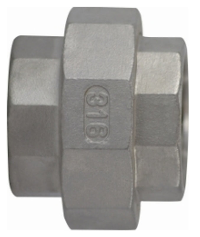 Anderson Metals 62606BAG Pipe Union, 1-1/4 in, FPT, Stainless Steel, 150 psi Pressure