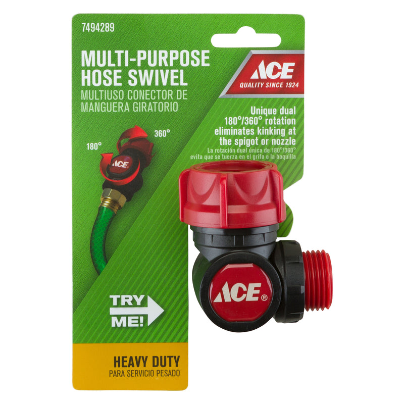 Ace 5/8 in. Plastic Threaded Male/Female Swivel Hose Connector
